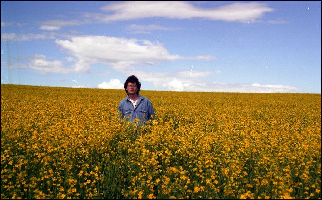 Scott Goodfellow, standing in his Grandfather's field